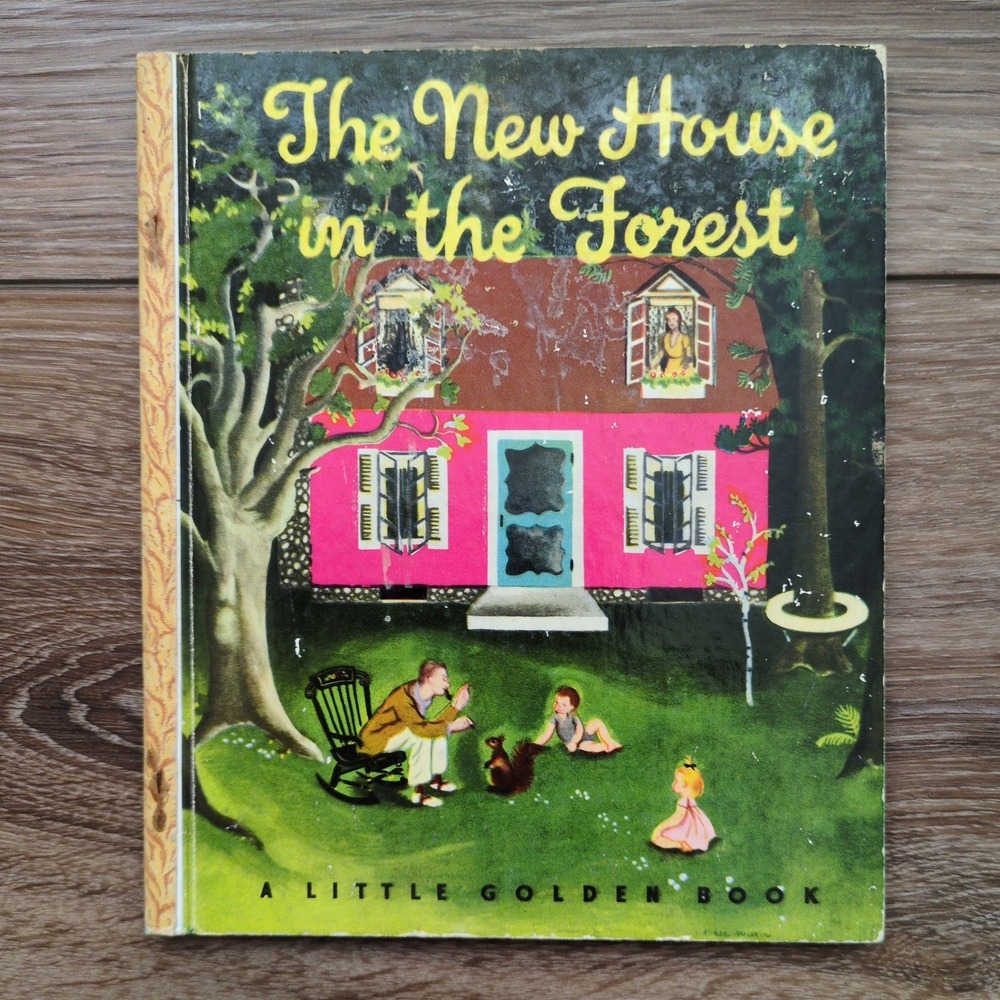 Vtg 1946 Little Golden Book The New House in the Forest Eloise Wilkin Hardcover